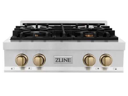 ZLINE 30 In. Autograph Edition Rangetop in Stainless Steel with Champagne Bronze Accents (RTZ-30-CB) Cheap