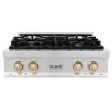 ZLINE 30 In. Autograph Edition Rangetop in Stainless Steel with Gold Accents (RTZ-30-G) Fashion