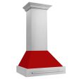 ZLINE 30 in. Stainless Steel Range Hood with Colored Shell Options and Stainless Steel Handle (8654STX-30) [Color: Red Matte] Online now