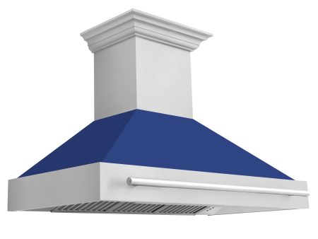 ZLINE 48 in. Stainless Steel Range Hood with Stainless Steel Handle (8654STX-48) [Color: Blue Matte] Fashion