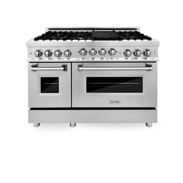 ZLINE 48  6.0 cu. ft. Range with Gas Stove and Gas Oven in Stainless Steel (RG48) [Color: Red Gloss] Cheap