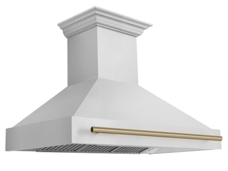 ZLINE 48 in. Autograph Edition Stainless Steel Range Hood with Stainless Steel Shell and Accented Handle (8654STZ-48) [Color: Champagne Bronze] Discount