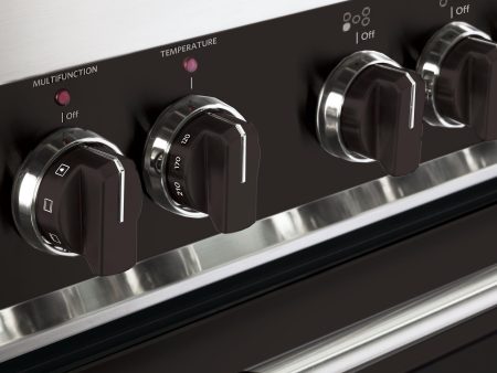 Color Knob Set for Designer Single Oven Electric Range - Black on Sale