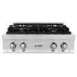 ZLINE 30 in. Porcelain Gas Stovetop with 4 Gas Burners (RT30) Available with Brass Burners [Color: Stainless Steel with Brass Burners] Discount