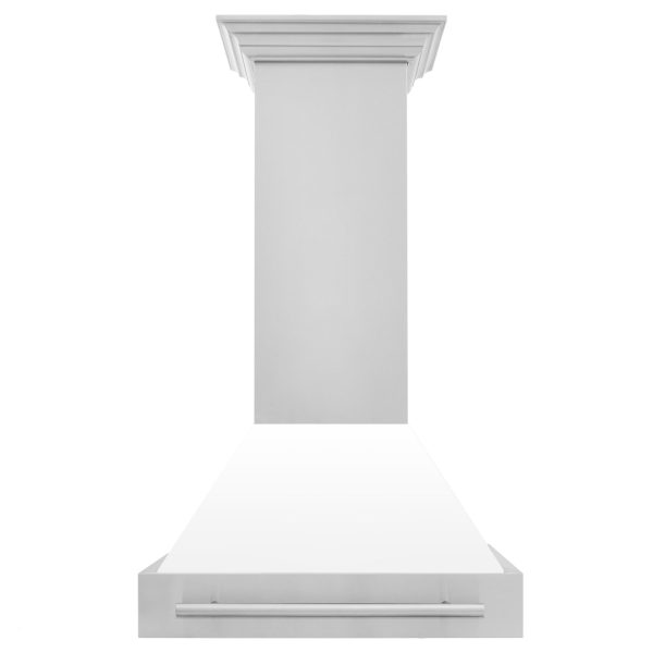 ZLINE 30 in. Stainless Steel Range Hood with Colored Shell Options and Stainless Steel Handle (8654STX-30) [Color: White Matte] Sale