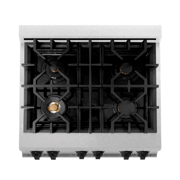 ZLINE Autograph Edition 30  4.0 cu. ft. Dual Fuel Range with Gas Stove and Electric Oven in DuraSnow Stainless Steel with Accents (RASZ-SN-30) [Color: Matte Black] Supply