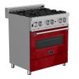 ZLINE 36 in. Professional Dual Fuel Range in DuraSnow Stainless Steel with Color Door Finishes (RAS-SN-36) [Color: Red Gloss] Online now