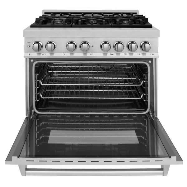 ZLINE 36 in. Professional Dual Fuel Range in DuraSnow Stainless Steel with Color Door Finishes (RAS-SN-36) [Color: DuraSnow Stainless Steel] Hot on Sale