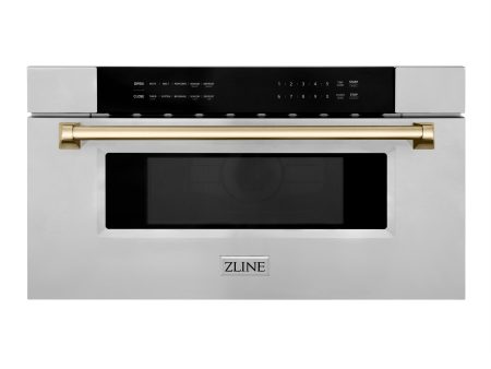 ZLINE Autograph Edition 30  1.2 cu. ft. Built-In Microwave Drawer in Stainless Steel with Accents (MWDZ-30) [Color: Gold] Online now