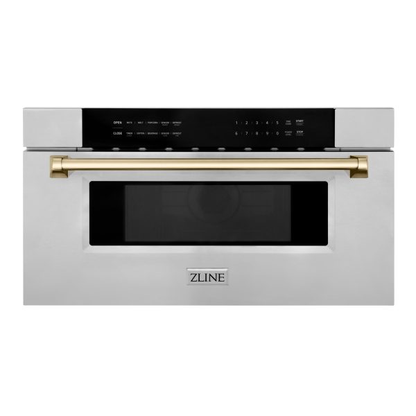 ZLINE Autograph Edition 30  1.2 cu. ft. Built-In Microwave Drawer in Stainless Steel with Accents (MWDZ-30) [Color: Gold] Online now