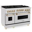 ZLINE Autograph Edition 48  6.0 cu. ft. Range with Gas Stove and Gas Oven in DuraSnow Stainless Steel with Accents (RGSZ-SN-48) [Color: Champagne Bronze] Online Hot Sale