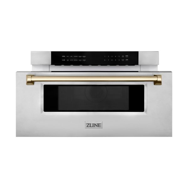 ZLINE Autograph Edition 30  1.2 cu. ft. Built-In Microwave Drawer in Stainless Steel with Accents (MWDZ-30) [Color: Gold] Online now