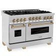 ZLINE Autograph Edition 48  6.0 cu. ft. Range with Gas Stove and Gas Oven in DuraSnow Stainless Steel with Accents (RGSZ-SN-48) [Color: Champagne Bronze] Online Hot Sale