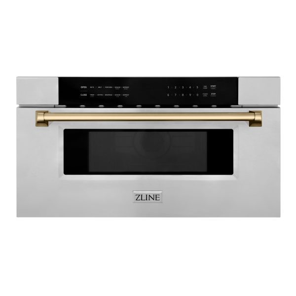 ZLINE Autograph Edition 30  1.2 cu. ft. Built-In Microwave Drawer in Stainless Steel with Accents (MWDZ-30) [Color: Champagne Bronze] on Sale