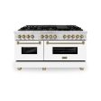 ZLINE Autograph Edition 60  7.4 cu. ft. Dual Fuel Range with Gas Stove and Electric Oven in Stainless Steel with White Matte Door and Accents (RAZ-WM-60) [Color: Champagne Bronze] Discount