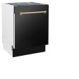 ZLINE Autograph Edition 24  3rd Rack Top Control Tall Tub Dishwasher in Black Stainless Steel with Accent Handle, 51dBa (DWVZ-BS-24) [Color: Champagne Bronze] Fashion