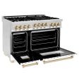 ZLINE Autograph Edition 48  6.0 cu. ft. Range with Gas Stove and Gas Oven in Stainless Steel with White Matte Door with Accents (RGZ-WM-48) [Color: Gold] on Sale