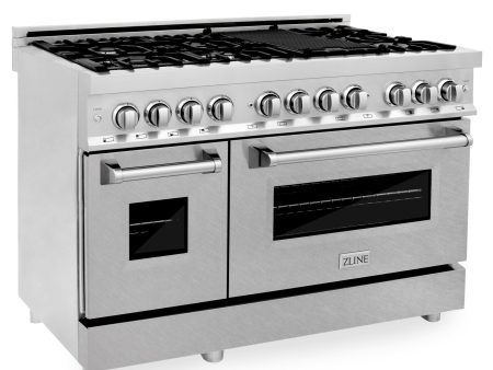 ZLINE 48 in. Dual Fuel Range with Gas Stove and Electric Oven in Stainless Steel (RA48) [Color: DuraSnow Stainless Steel] For Discount