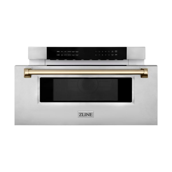 ZLINE Autograph Edition 30  1.2 cu. ft. Built-In Microwave Drawer in Stainless Steel with Accents (MWDZ-30) [Color: Champagne Bronze] on Sale