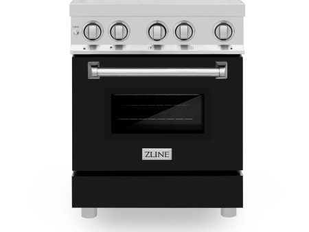 ZLINE 24  2.8 cu. ft. Induction Range with a 4 Element Stove and Electric Oven in Stainless Steel (RAIND-24) [Color: Black Matte] on Sale