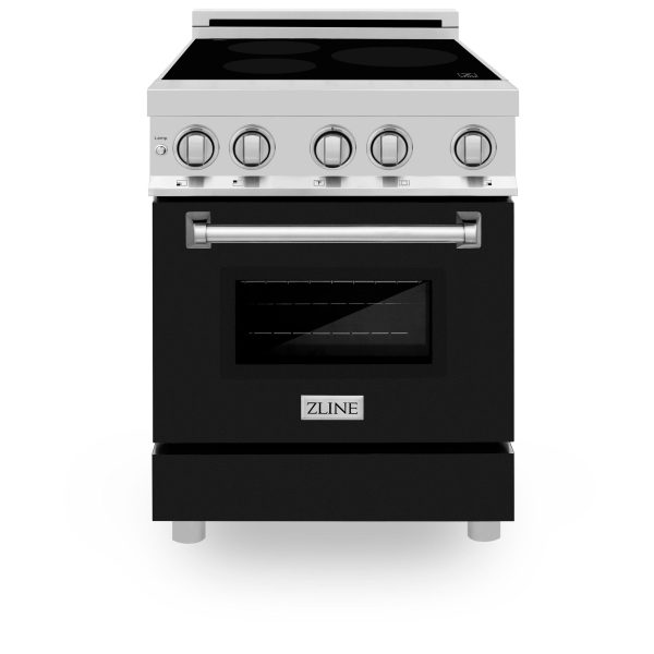 ZLINE 24  2.8 cu. ft. Induction Range with a 4 Element Stove and Electric Oven in Stainless Steel (RAIND-24) [Color: Black Matte] on Sale