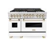 ZLINE Autograph Edition 48  6.0 cu. ft. Range with Gas Stove and Gas Oven in Stainless Steel with White Matte Door with Accents (RGZ-WM-48) [Color: Matte Black] Online