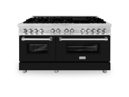 ZLINE 60 in. 7.4 cu. ft. Dual Fuel Range with Gas Stove and Electric Oven in Stainless Steel with Color Options (RA60) [Color: Black Matte] Discount