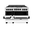 ZLINE Autograph Edition 48  6.0 cu. ft. Range with Gas Stove and Gas Oven in Stainless Steel with White Matte Door with Accents (RGZ-WM-48) [Color: Matte Black] Online