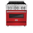 ZLINE 30 in. Dual Fuel Range with Gas Stove and Electric Oven in Stainless Steel (RA30) [Color: Red Matte] For Sale