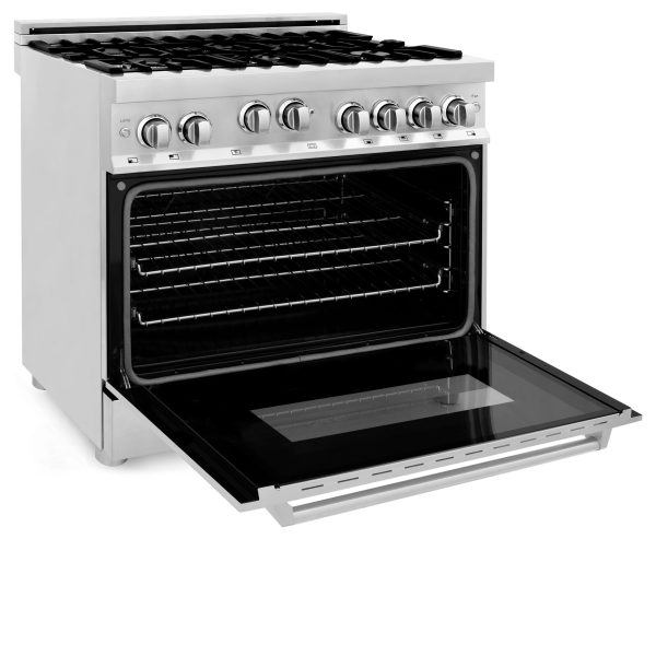 ZLINE 36  Professional 4.6 cu. ft. 6 Gas on Gas Range in Stainless Steel with Color Door Options (RG36) [Color: Stainless Steel] For Cheap