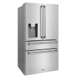 ZLINE 36  21.6 cu. ft Freestanding French Door Refrigerator with Water and Ice Dispenser in Fingerprint Resistant Stainless Steel (RFM-W-36) [Color: Fingerprint Resistant Stainless Steel] Hot on Sale