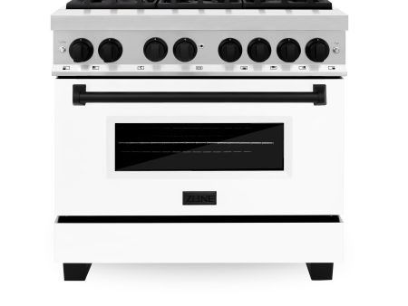 ZLINE Autograph Edition 36  4.6 cu. ft. Dual Fuel Range with Gas Stove and Electric Oven in Stainless Steel with White Matte Door and Accents (RAZ-WM-36) [Color: Matte Black] For Discount