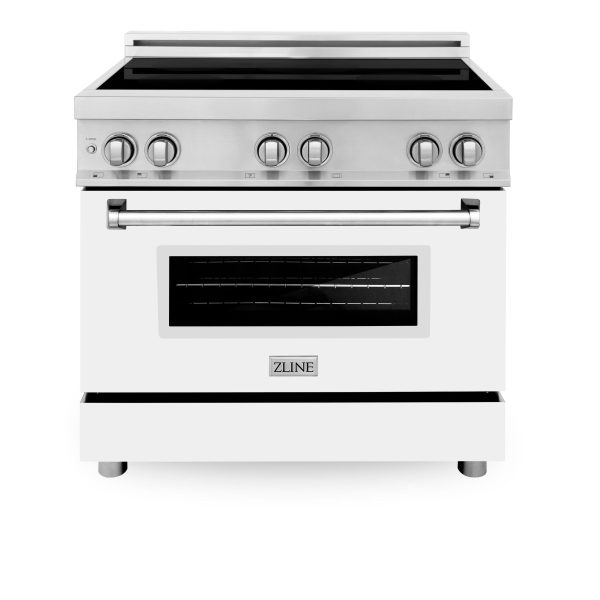 ZLINE 36  4.6 cu. ft. Induction Range with a 5 Element Stove and Electric Oven in Stainless Steel (RAIND-36) [Color: White Matte] Online Hot Sale