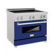 ZLINE 36  4.6 cu. ft. Induction Range in DuraSnow with a 4 Element Stove and Electric Oven (RAINDS-36) [Color: Blue Gloss] For Cheap