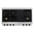 ZLINE Autograph Edition 48  Porcelain Rangetop with 7 Gas Burners in Fingerprint Resistant Stainless Steel and Matte Black Accents (RTSZ-48-MB) Discount