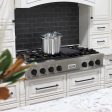 ZLINE Autograph Edition 48  Porcelain Rangetop with 7 Gas Burners in Fingerprint Resistant Stainless Steel and Matte Black Accents (RTSZ-48-MB) Discount