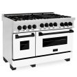 ZLINE Autograph Edition 48  6.0 cu. ft. Range with Gas Stove and Gas Oven in Stainless Steel with White Matte Door with Accents (RGZ-WM-48) [Color: Matte Black] Online