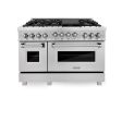 ZLINE 48  6.0 cu. ft. Range with Gas Stove and Gas Oven in ZLINE DuraSnow Stainless Steel® (RGS-SN-48) [Color: Red Matte] Discount