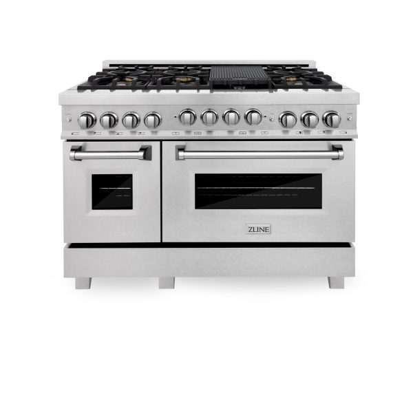 ZLINE 48  6.0 cu. ft. Range with Gas Stove and Gas Oven in ZLINE DuraSnow Stainless Steel® (RGS-SN-48) [Color: Red Matte] Discount