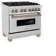 ZLINE Autograph Edition 36  4.6 cu. ft. Dual Fuel Range with Gas Stove and Electric Oven in Stainless Steel with Accents (RAZ-36) [Color: Champagne Bronze] Sale