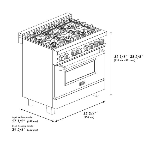 ZLINE Autograph Edition 36  4.6 cu. ft. Dual Fuel Range with Gas Stove and Electric Oven in DuraSnow Stainless Steel with White Matte Door and Accents (RASZ-WM-36) [Color: Gold] Online Hot Sale