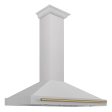 ZLINE 48 in. Autograph Edition Convertible Fingerprint Resistant DuraSnow Stainless Steel Range Hood with Champagne Bronze Handle (KB4SNZ-48-CB) [Color: Champagne Bronze Accents] Fashion