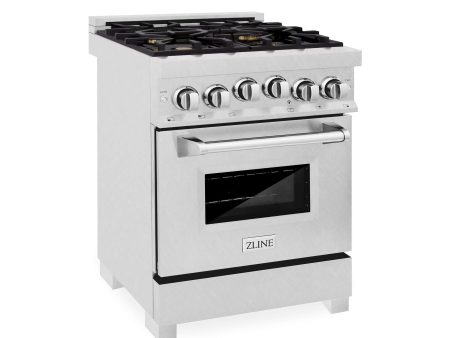 ZLINE 24 in. 2.8 cu. ft. Range with Gas Stove and Gas Oven in DuraSnow Stainless Steel (RGS-SN-24) [Color: DuraSnow Stainless Steel with Brass Burners] Online Sale