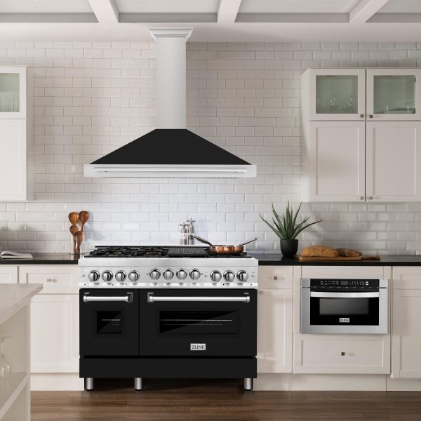 ZLINE 48 in. Convertible Fingerprint Resistant DuraSnow Stainless Steel Range Hood with Stainless Steel Handle (KB4SNX-48) [Color: Black Matte Shell] Supply