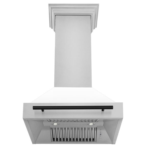 ZLINE 30 in. Autograph Edition Stainless Steel Range Hood with White Matte Shell and Accents (8654STZ-WM30) [Color: Matte Black] Hot on Sale