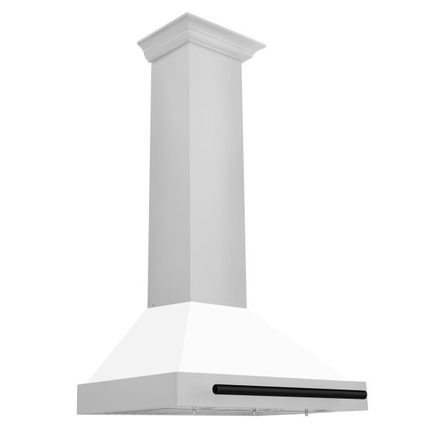 ZLINE 30 in. Autograph Edition Convertible Stainless Steel Range Hood with White Matte Shell and Champagne Bronze Accents (KB4STZ-WM30-CB) [Color: Matte Black] Supply