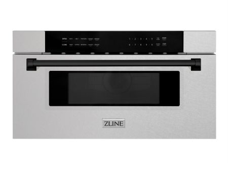 ZLINE Autograph Edition 30  1.2 cu. ft. Built-In Microwave Drawer in DuraSnow Stainless Steel with Accents (MWDZ-30-SS) [Color: Matte Black] Online Sale