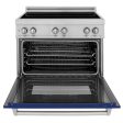 ZLINE 36  4.6 cu. ft. Induction Range in DuraSnow with a 4 Element Stove and Electric Oven (RAINDS-36) [Color: Blue Gloss] For Cheap