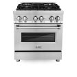 ZLINE 30 in. Dual Fuel Range with Gas Stove and Electric Oven in Stainless Steel (RA30) [Color: Stainless Steel] on Sale