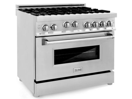 ZLINE 36  Professional 4.6 cu. ft. 6 Gas on Gas Range in Stainless Steel with Color Door Options (RG36) [Color: Stainless Steel] For Cheap